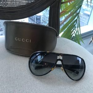 GUCCI Aviator Tortoise Shell & Gold Sunglasses
